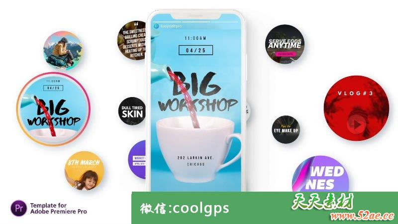 PR模板下载 Instagram故事| 适用于Premiere Pro V3-天天素材网