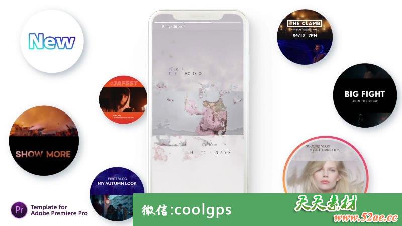 PR模板下载 Instagram故事| 适用于Premiere Pro V3 