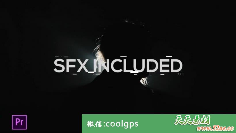 PR模板 运动动感文字失真特效 片头模板下载