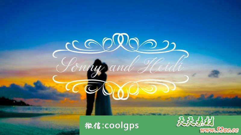 婚礼婚庆文字标题动画开场PR片头模板下载 Wedding titles-天天素材网