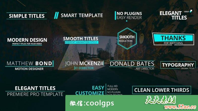 创意文字标题动画栏目包装 PR视频模板下载-天天素材网