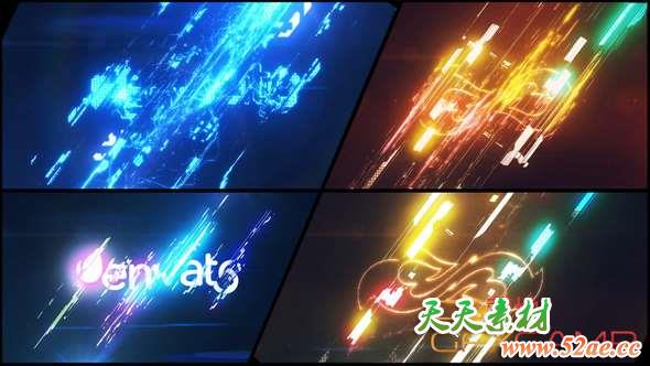 AE模板-能量感Logo动画 Energetic Glitch Impact Logo-天天素材网