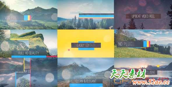 AE模板-活力视频包装片头 Upbeat Video Reel-天天素材网