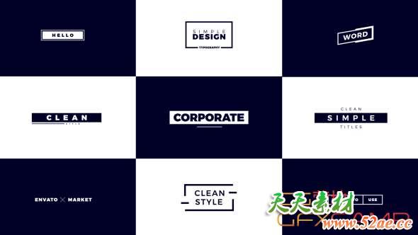 AE模板-商务文字标题动画 Corporate Titles-天天素材网