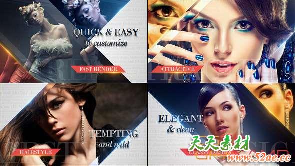 AE模板-时尚图片包装片头开场 Fashion Slideshow-天天素材网