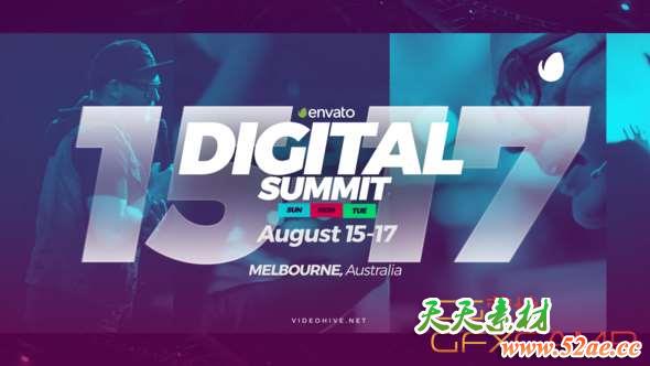 AE模板-商务活动宣传介绍片头 Digital Summit Event Promo-天天素材网