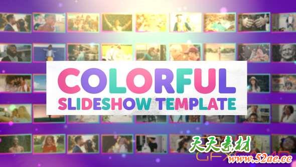 AE模板-照片相册幻灯片开场 Colorful Slideshow-天天素材网