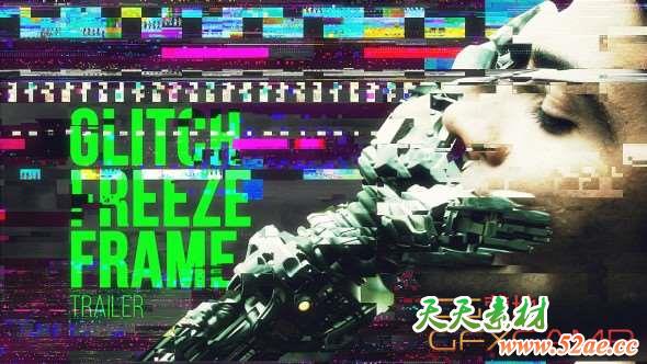 AE模板-信号损坏定格视频宣传片 Glitch Trailer-天天素材网