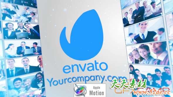 Apple Motion模板-环形照片墙Logo动画 Corporate Multi Video LCD Screens-天天素材网