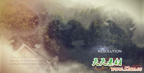 AE模板-水墨遮罩图片晕染幻灯片开场 Ink Slideshow-天天素材网