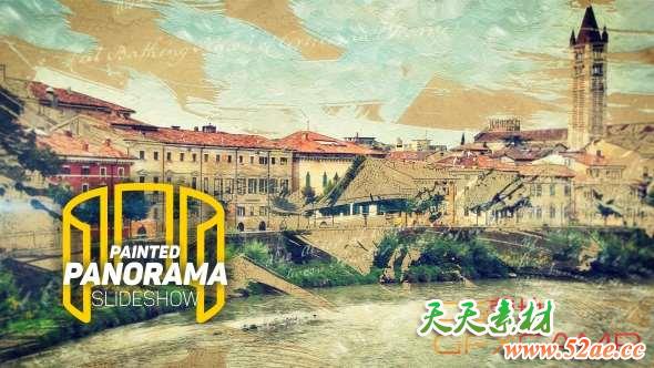 AE模板-笔刷遮罩图片展示片头 Photo Slideshow-天天素材网