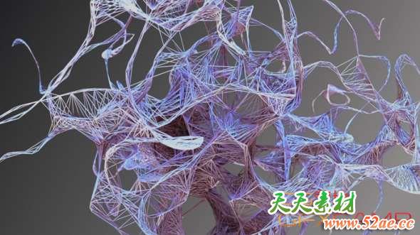 DNA网生长动画Houdini教程 DNA Plexus Growth with VEX Tutorial-天天素材网