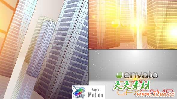 Apple Motion模板-三维大楼Logo动画 SkyScrapers Buildings Logo-天天素材网