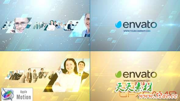 Apple Motion模板-遮罩拼贴翻转Logo动画 Stylish Glossy Slider Logo-天天素材网