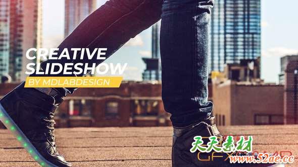 PR模板-简洁幻灯片开场 Creative Slideshow-天天素材网