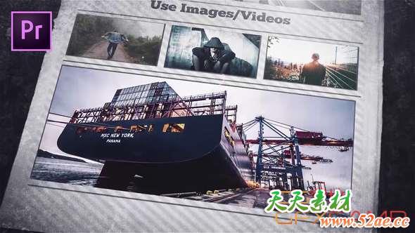 PR模板-新闻报纸开场片头 Newspaper Openers-天天素材网