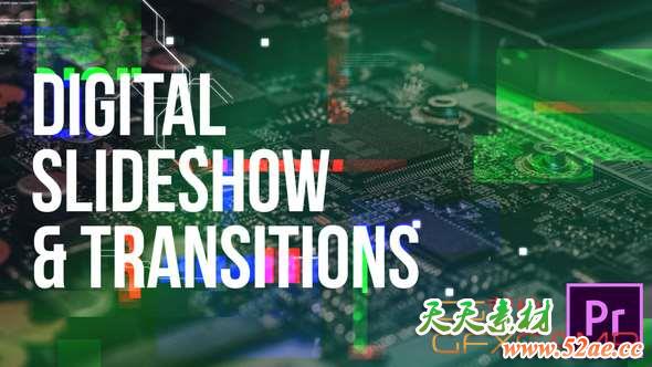 PR模板-科技感视频宣传片头 Digital Slideshow & Transitions-天天素材网