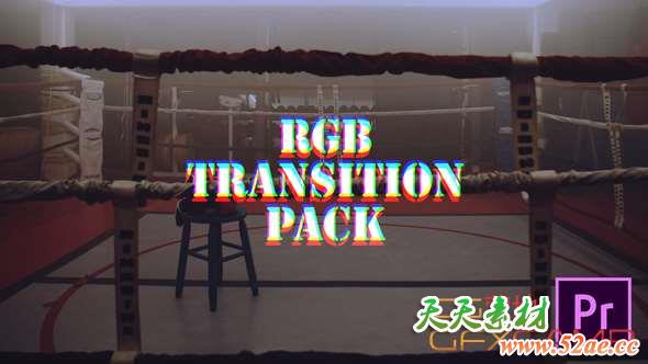 PR模板-色彩分离视频转场 RGB Transitions Pack-天天素材网