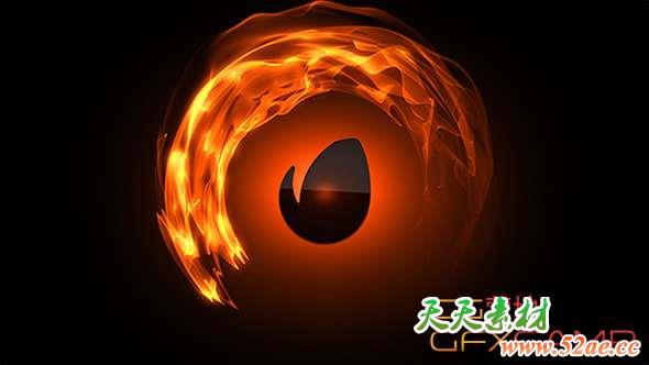 AE模板-抽象光效Logo动画 Flame Logo-天天素材网