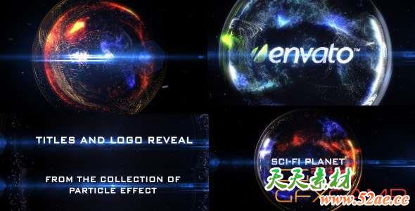 AE模板-粒子能量球文字动画 Particle Effect 8 Sci-Fi Planet-天天素材网