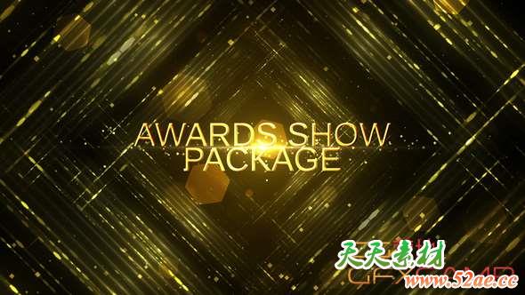 AE模板-金色颁奖典礼介绍包装 Awards Show Pack-天天素材网