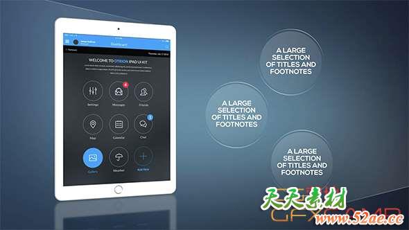 AE模板-iPad平板APP展示动画 Tablet Presentation Pack-天天素材网