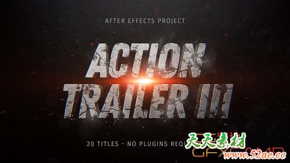 AE模板-动作电影视频宣传片 Action Trailer III-天天素材网