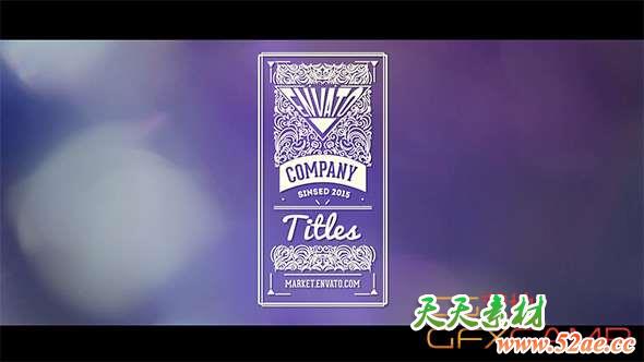 AE模板-复古徽章文字标题动画 Vintage Titles Pack-天天素材网