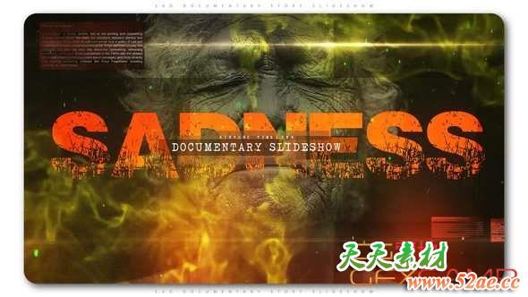 AE模板-悲伤故事历史纪录片介绍片头 Sad Documentary Story Slideshow-天天素材网