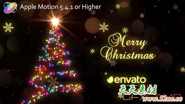 Apple Motion模板-光树圣诞节片头动画 Christmas Lights-天天素材网