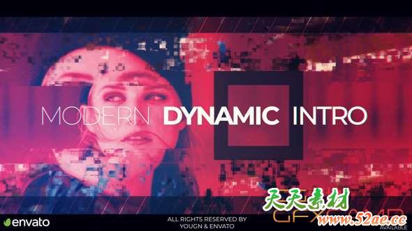 AE模板-时尚视频宣传片头 Modern Intro-天天素材网