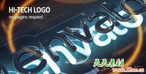 AE模板-三维高科技Logo动画 Hi-Tech Logo-天天素材网
