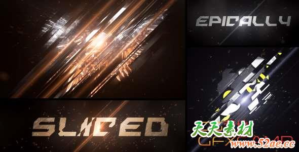 AE模板-大气切割Logo动画 Epic Sliced Logo-天天素材网