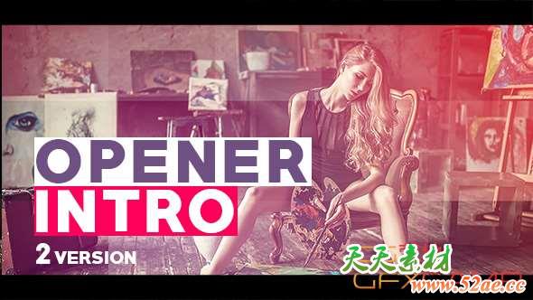 AE模板-节奏感快速图片开场 Opener Intro-天天素材网