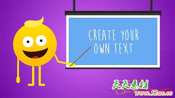 AE模板-卡通表情介绍展示动画 Emoji Promotion-天天素材网