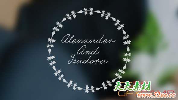 AE模板-婚礼文字标题动画 Wedding Animated Typeface-天天素材网