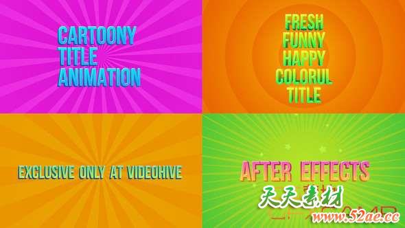 AE模板-15组卡通文字标题动画 Candy Titles-天天素材网