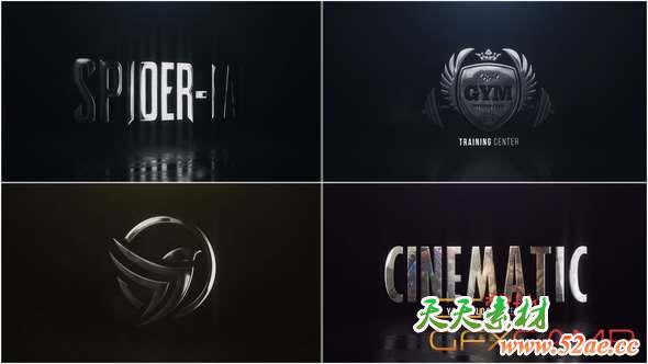 AE模板-大气三维英雄Logo动画 Cinematic Hero Logo-天天素材网