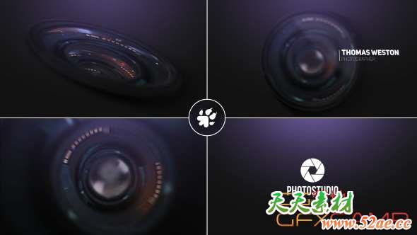 AE模板-三维摄像机镜头Logo动画 Photography Logo Reveal-天天素材网