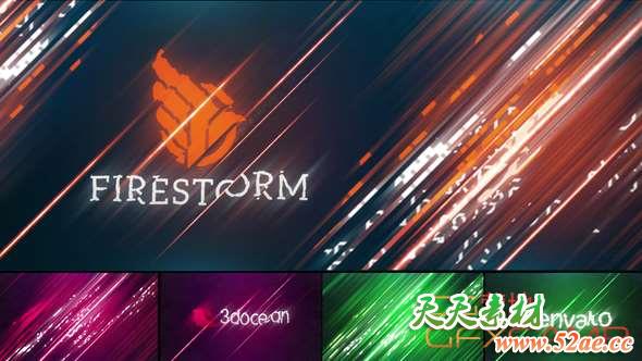 AE模板-光效切割Logo动画 Slices-天天素材网