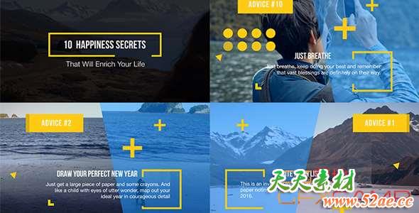 AE模板-时尚网络视频包装 Social Media Facts Modern Slideshow-天天素材网