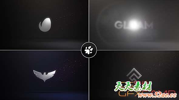 AE模板-银色质感Logo动画 Gleam Of Silver Logo-天天素材网
