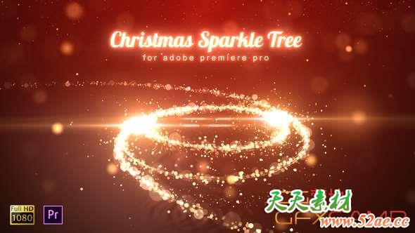PR模板-光线圣诞树片头 Christmas Sparkle Tree – Premiere Pro-天天素材网
