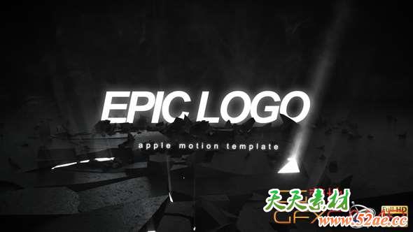 Apple Motion模板-地面破碎大气Logo动画 Epic Logo-天天素材网