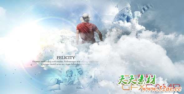 AE模板-云层穿梭照片展示片头 Look at the Sky-天天素材网