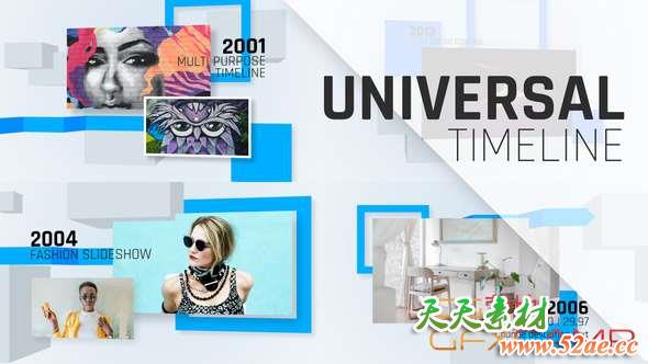 AE模板-图片介绍时间线开场 Universal Timeline-天天素材网