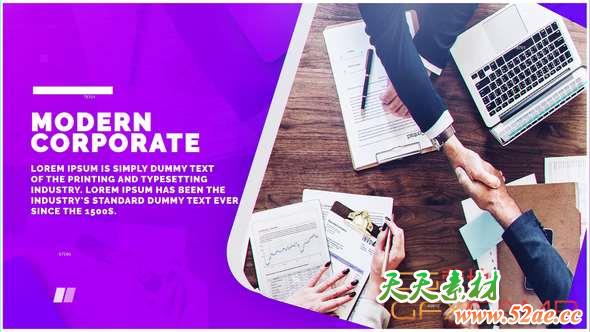 AE模板-商务图片介绍宣传片头 Corporate Trend-天天素材网