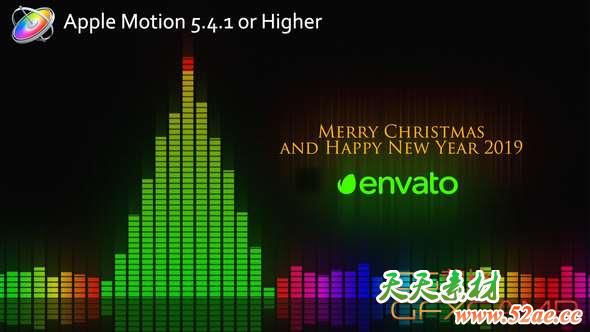 Apple Motion模板-音乐均衡器动画 Audio Meter Christmas Wishes-天天素材网