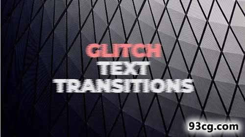PR模板 颜色失真特效RGB Glitch Text Transitions文本转换-天天素材网