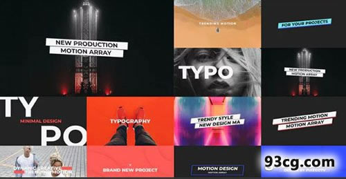 PR模板下载 文字排版动画素材包Typography Pack - Premiere Pro模板-天天素材网